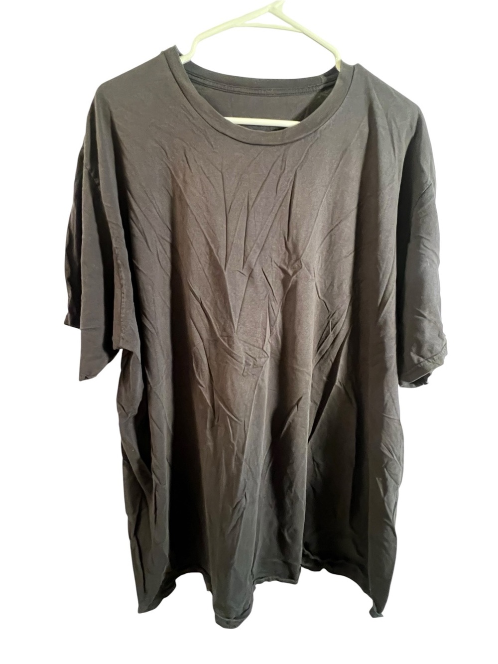 Unisex Short Sleeve T-Shirt Plain Black Crewneck Faded Graphic Wash Wear